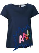 Mira Mikati Embroidered T-shirt, Women's, Size: 36, Blue, Cotton