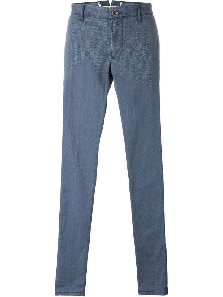 Incotex Skinny Trousers, Men's, Size: 32, Blue, Cotton/spandex/elastane