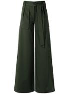 Giuliana Romanno Palazzo Pants, Women's, Size: 38, Green, Cotton/elastodiene