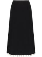 Staud Simon Shell Embellished Midi Skirt - Black