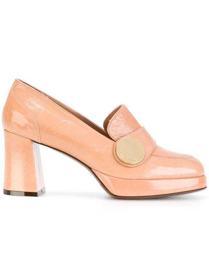 L'autre Chose Button Detail Pumps - Nude & Neutrals