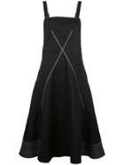 Proenza Schouler Contrast Stitch Denim Pinafore Dress - Black