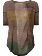 Raquel Allegra - Gradient T-shirt - Women - Cotton/polyester - M, Brown, Cotton/polyester