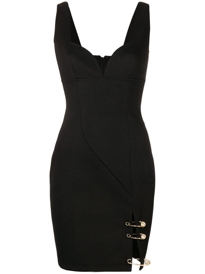 Versus Side-slit Safety-pin Dress - Black