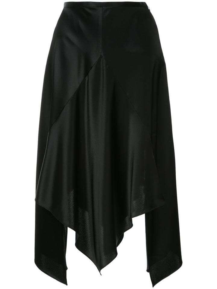 Le Ciel Bleu Ruffled Asymmetric Skirt - Black