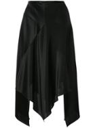 Le Ciel Bleu Ruffled Asymmetric Skirt - Black