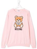 Moschino Kids Teen Logo Bear Jumper - Pink
