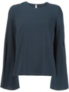 Cushnie Et Ochs 'bella' Cape Top, Women's, Size: 6, Blue, Polyester/spandex/elastane