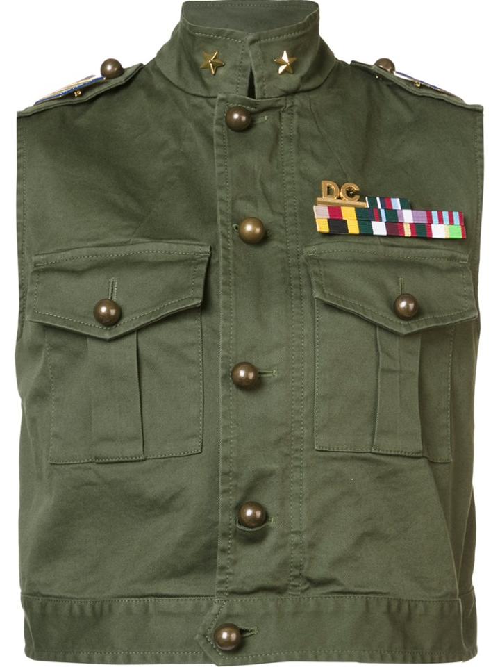 Dsquared2 'golden Arrow' Sleeveless Jacket - Green