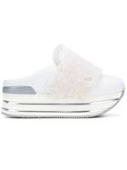 Hogan Fur Platform Sneakers - White