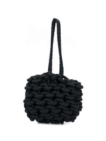 Alienina Braided Shoulder Bag - Black