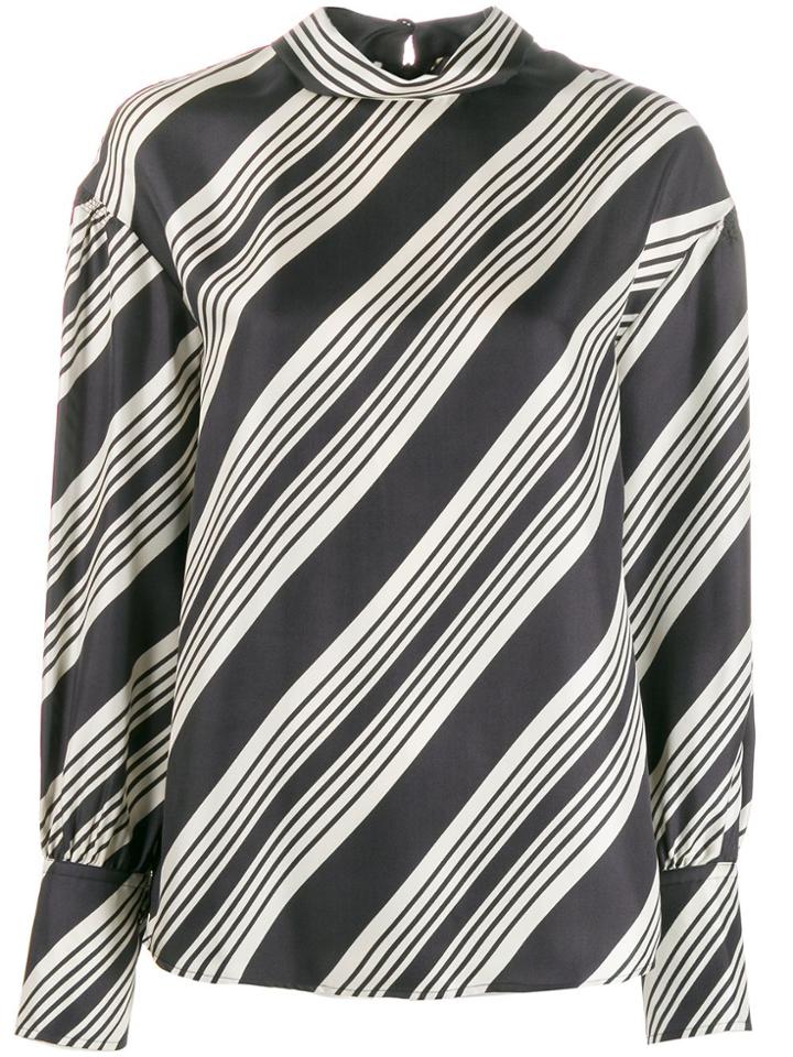 Joseph Olwen Diagonal Stripe Blouse - Black