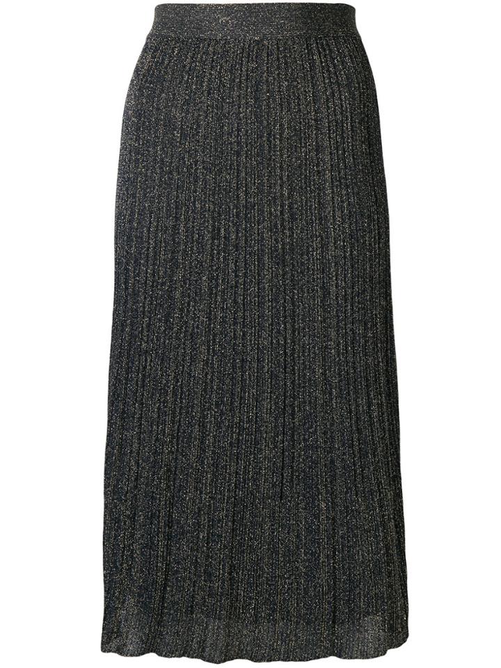 M Missoni Pleated Knit Skirt - Blue