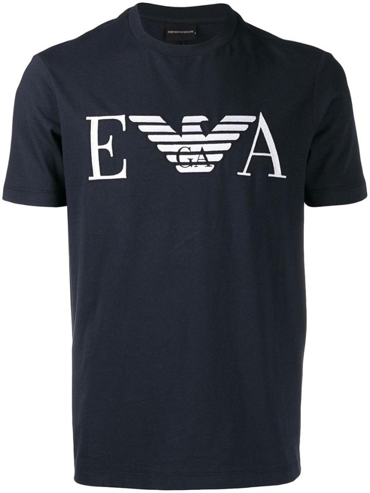 Emporio Armani Embroidered T-shirt - Blue