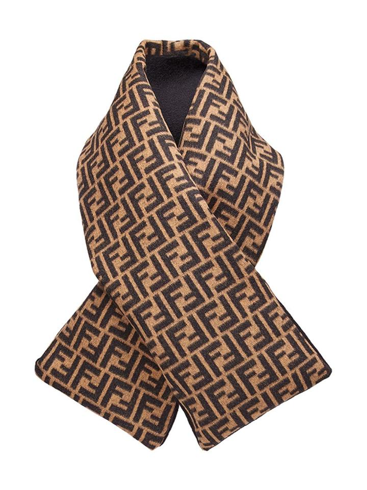 Fendi Logo Padded Scarf - Brown