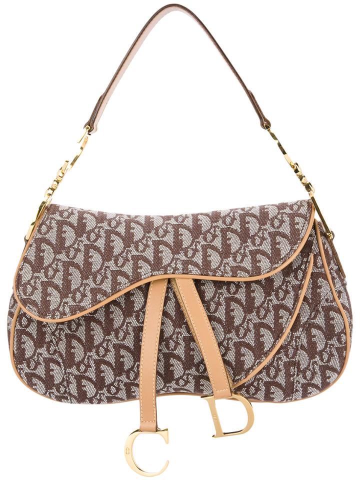 Christian Dior Vintage Trotter Pattern Shoulder Bag - Brown