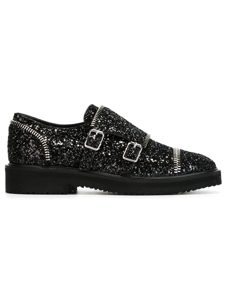 Giuseppe Zanotti Design Glitter Monk Strap Shoes