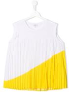 Dkny Kids Colourblock Pleatead Tank - White
