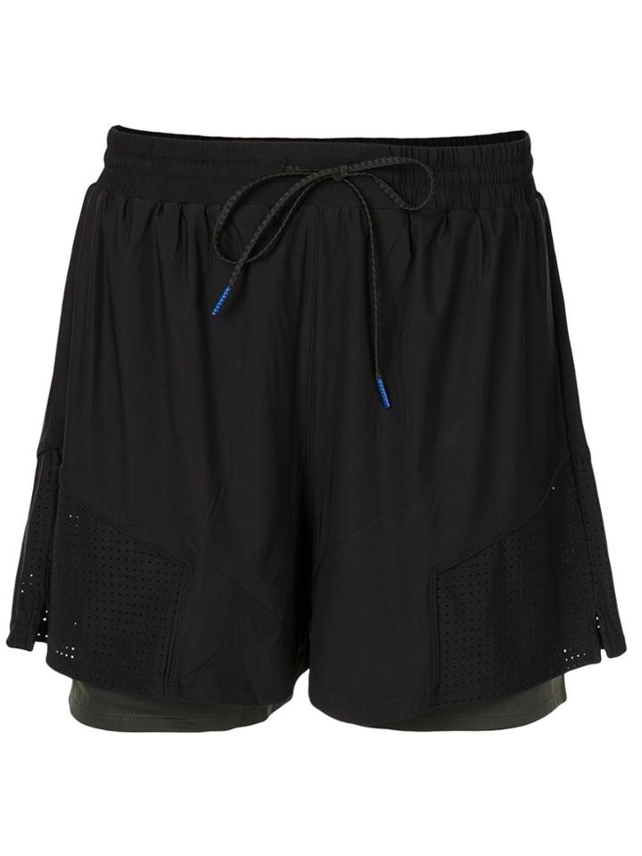 The Upside Layered Track Shorts - Black