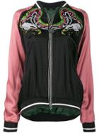 Diesel Embellished Bomber Jacket In Satin - Black