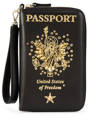 Preciously Passport Zip Around Wallet - Black