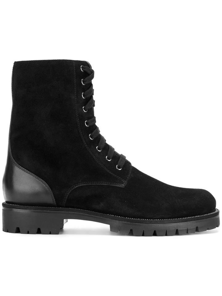 René Caovilla Military Style Boots - Black