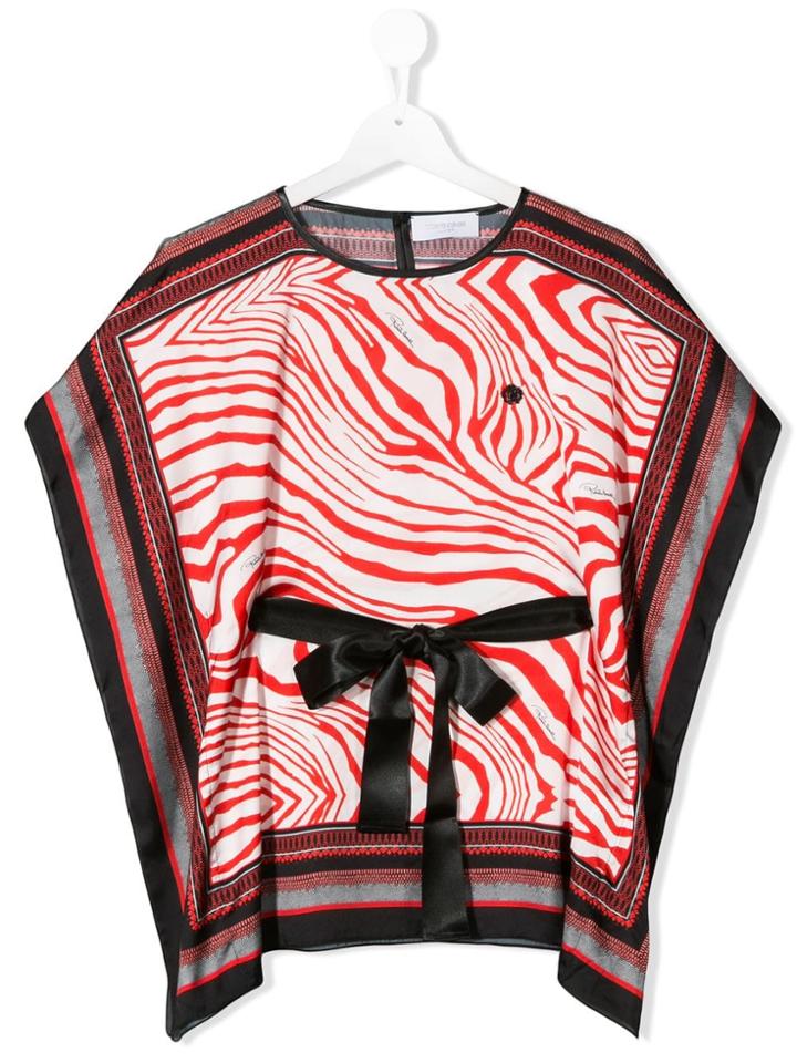 Roberto Cavalli Junior Teen Zebra Print Draped Top - Red