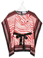 Roberto Cavalli Junior Teen Zebra Print Draped Top - Red