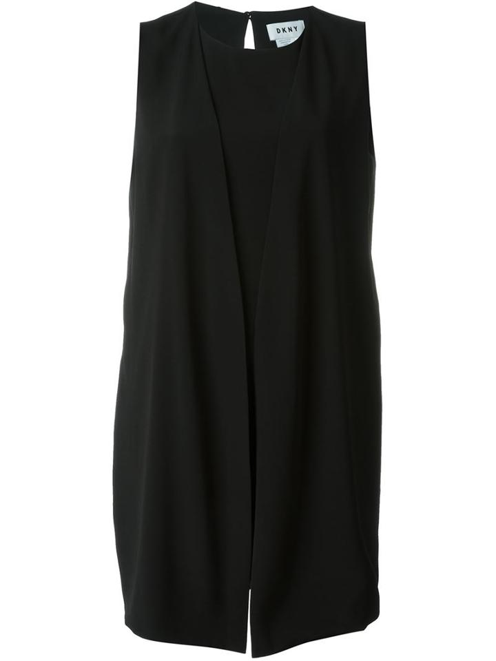 Dkny Cape Overlay Playsuit, Women's, Size: S, Black, Polyester/triacetate