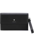Versace Medusa Clutch, Men's, Black, Calf Leather