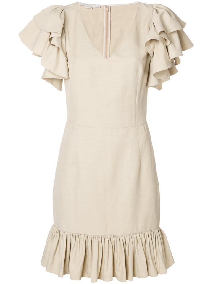 Stella Mccartney Ruffle Sleeve Dress - Nude & Neutrals
