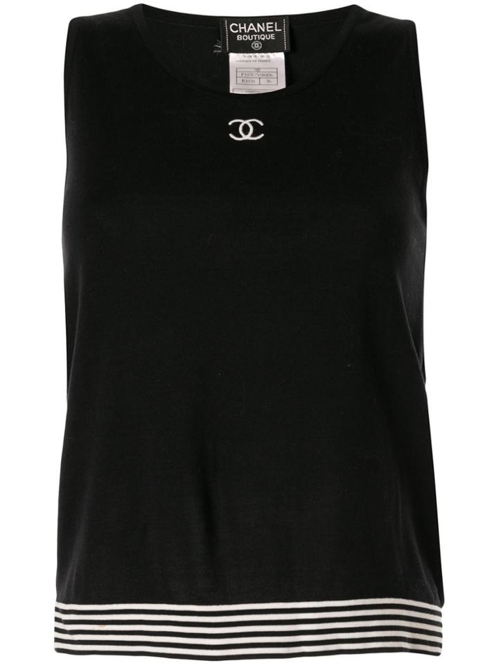 Chanel Pre-owned 1998 Cc Knitted Vest - Black