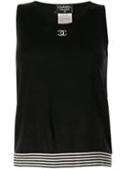 Chanel Pre-owned 1998 Cc Knitted Vest - Black