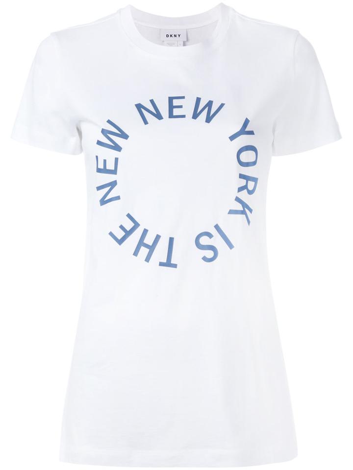 Dkny Printed T-shirt, Women's, Size: Medium, White, Cotton
