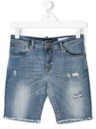 Antony Morato Distressed Denim Shorts - Blue