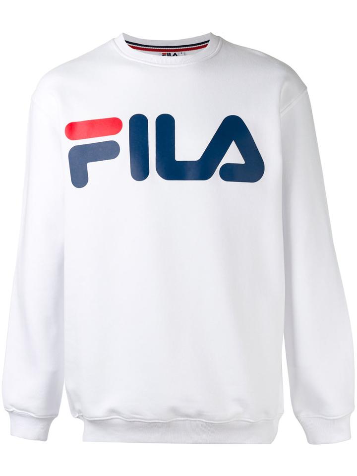 Fila Logo Print Sweatshirt, Men's, Size: Small, White, Cotton/polyester