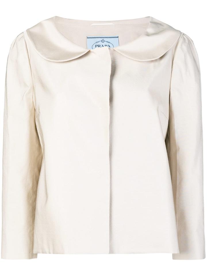 Prada Vintage Peter Pan-collar Jacket - Nude & Neutrals