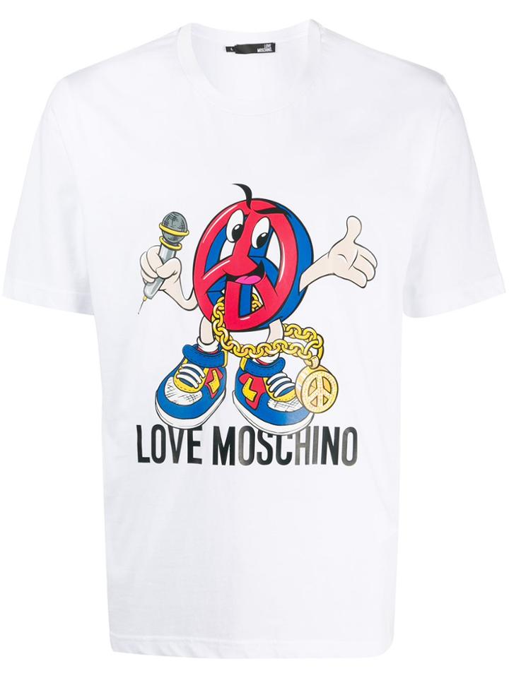 Love Moschino Logo Print Short Sleeve T-shirt - White