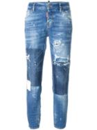 Dsquared2 'cool Girl' Cropped Jeans, Size: 42, Blue, Cotton/spandex/elastane/polyester