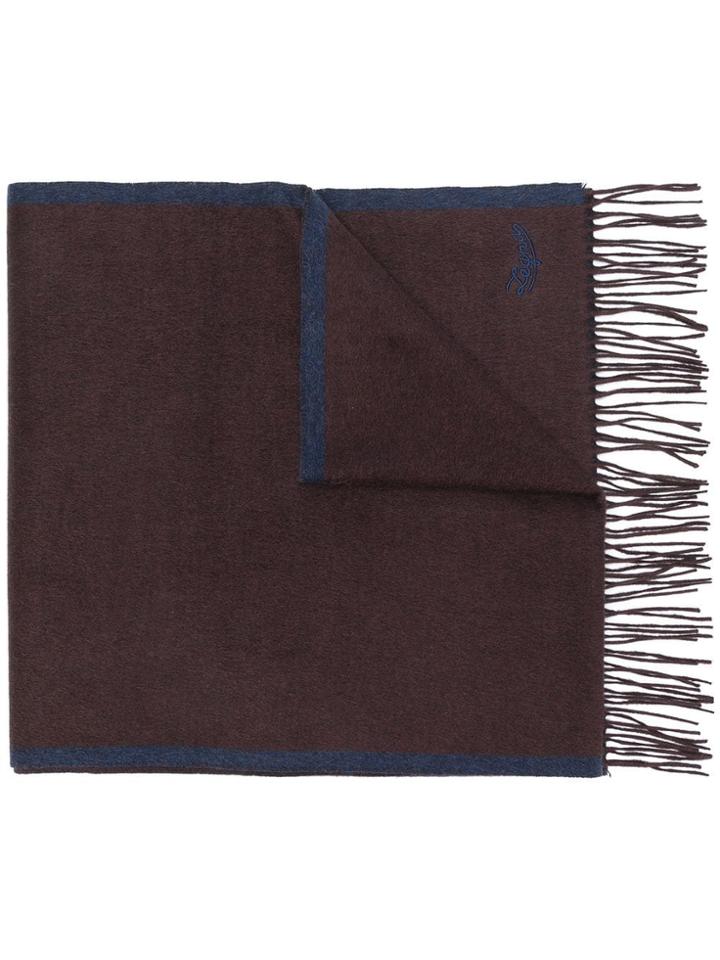 Ermenegildo Zegna Logo Scarf - Brown