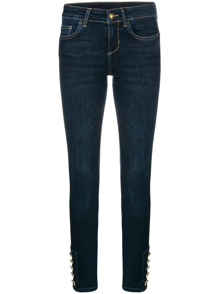 Liu Jo Button Ankle Skinny Jeans - Blue