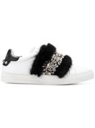 Philipp Plein Crystal Embellished Sneakers - White