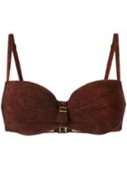Marlies Dekkers - Puritsu Plunge Bikini Top - Women - Polyamide/polyester/spandex/elastane - 75c, Women's, Brown, Polyamide/polyester/spandex/elastane