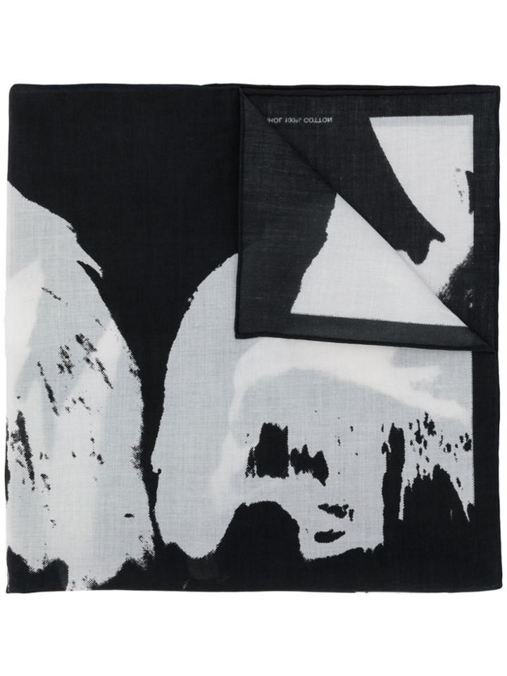 Calvin Klein 205w39nyc Face Print Scarf - Black