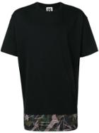 Les Hommes Urban Camouflage Hem T-shirt - Black