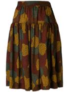Yves Saint Laurent Vintage Abstract Print Gathered Skirt - Multicolour