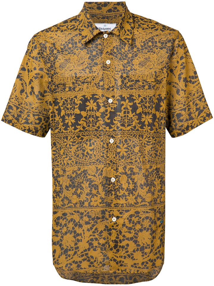 Vivienne Westwood Man Rattle Shirt, Men's, Size: 48, Yellow/orange, Cotton