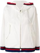 Moncler Contrast-trim Zipped Jacket - White