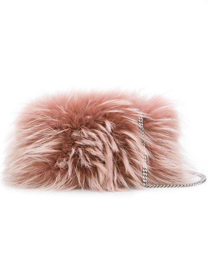 Dsquared2 Fur Clutch - Pink & Purple