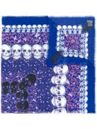Zadig & Voltaire Skull Print Frayed Scarf - Blue